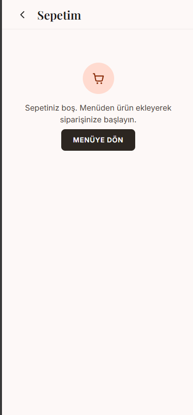 Boş sepet durumu