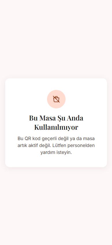 Geçersiz QR — tam sayfa uyarı