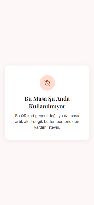 Kapalı masa — tam sayfa bilgi