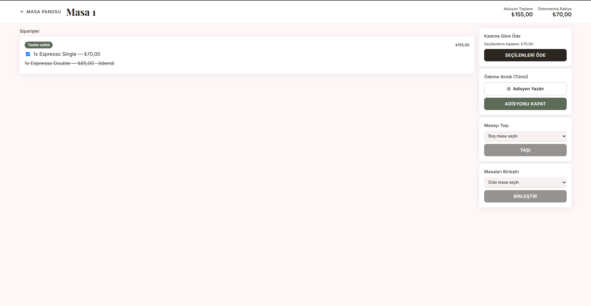 Kaleme göre kısmi ödeme
